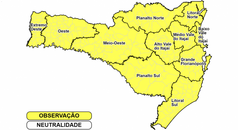 Todo o Estado est&aacute; em observa&ccedil;&atilde;o para a ocorr&ecirc;ncia de temporais durante a tarde e noite de s&aacute;bado – Foto: Defesa Civil/Divulga&ccedil;&atilde;o/ND
