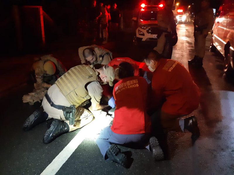 Policial militar atropelado em Jaraguá do Sul