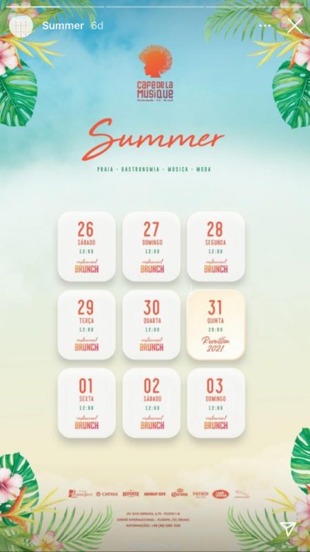 Programa&ccedil;&atilde;o de final de ano do Caf&eacute; de La Musique – Foto: Reprodu&ccedil;&atilde;o/Redes Sociais/ND