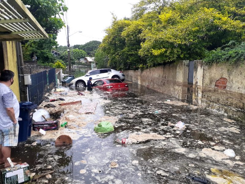 Lagoa da Concei&ccedil;&atilde;o ap&oacute;s rompimento de canos da Casan – Foto: Divulga&ccedil;&atilde;o/ND