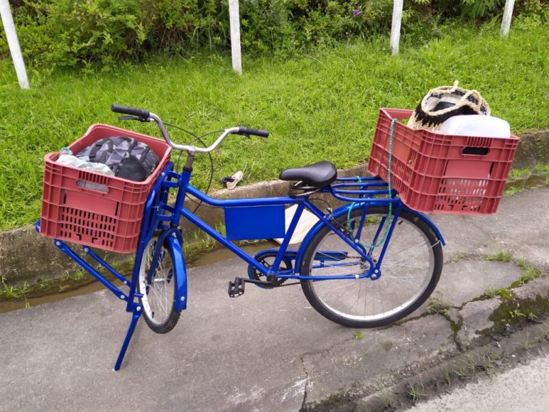 Bicicleta da v&iacute;tima n&atilde;o foi atingida. – Foto: PRF/Divulga&ccedil;&atilde;o