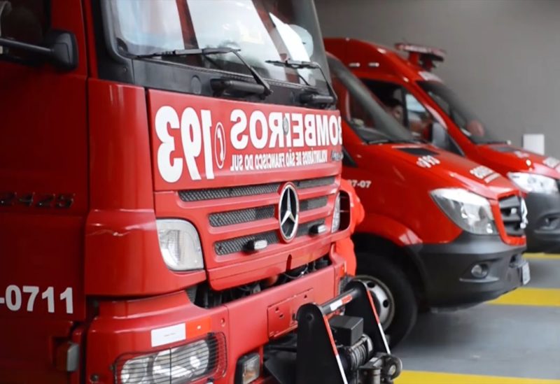 Bombeiros Volunt&aacute;rios atenderam ao acidente na manh&atilde; desta quarta-feira (24) – Foto: Carlos Jr./ND