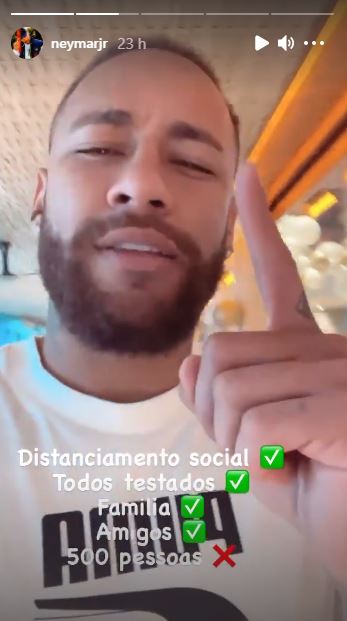 Neymar enumera condições de seu jantar de Réveillon e ironiza suposta festa para 500 pessoas – Foto: Neymar JR/perfil pessoal/divulgação
