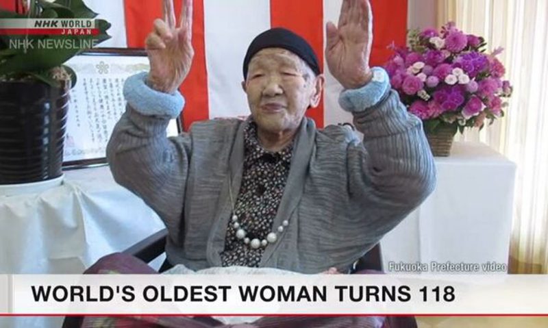 Tanaka Kane reside na cidade de Fukuoka, no sudoeste do Japão, e nasceu em 2 de janeiro de 1903. – Foto: Reprodução/NHK WORLD JAPAN/Direitos Reservados/ND