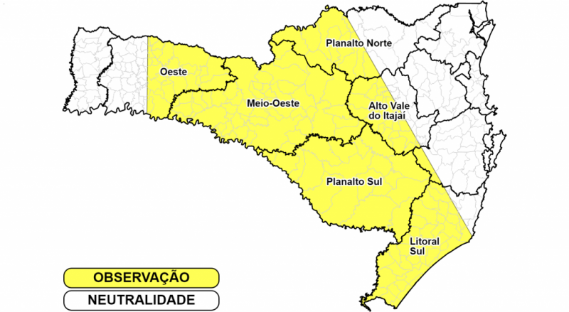 H&aacute; riscos de temporais com vento em ao menos sete regi&otilde;es do Estado – Foto: Defesa Civil/Divulga&ccedil;&atilde;o