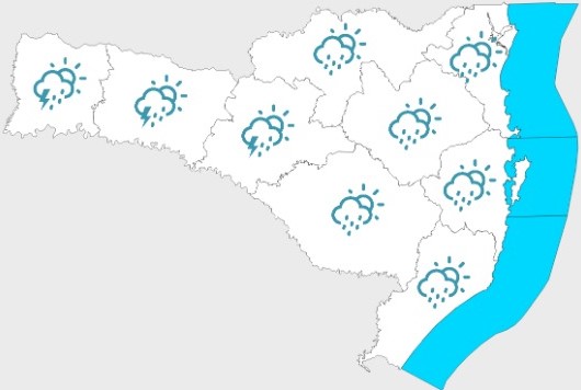 Mapa da Defesa Civil para Santa Catarina