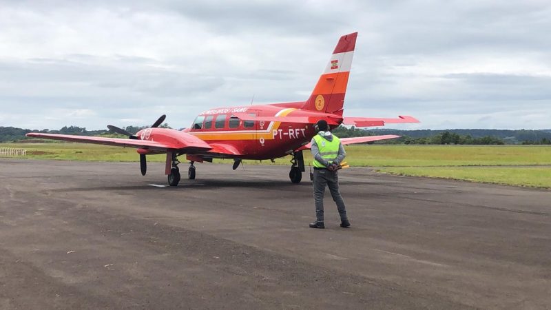 Avião trouxe doses da CoronaVac na semana passa em Chapecó – Foto: Willian Ricardo/ND