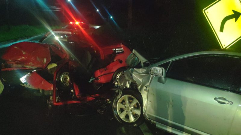 Colis&atilde;o frontal na SC-407 deixou uma v&iacute;tima fatal – Foto: Divulga&ccedil;&atilde;o/PMRV