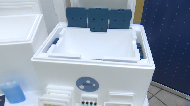 Detalhes do modelo da caixa utilizada para transporte da vacina – Foto: ND TV/Apoio