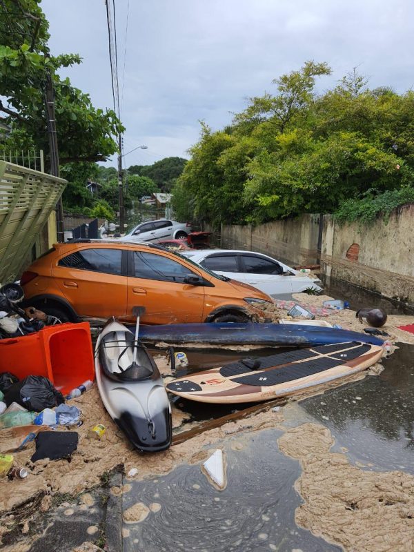 Servid&atilde;o Manoel Luiz Duarte tamb&eacute;m foi tomada pela &aacute;gua – Foto: CBMSC/Divulga&ccedil;&atilde;o/ND
