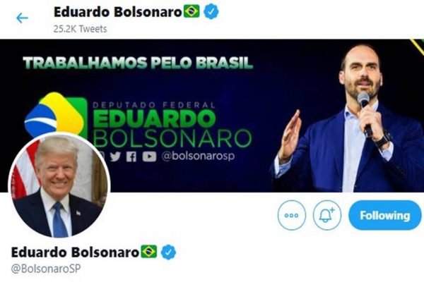 Perfil no Twitter de Eduardo Bolsonaro