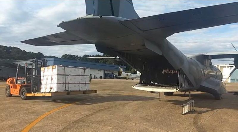 Avi&atilde;o da FAB transporta a carga de S&atilde;o Paulo para Florian&oacute;polis – Foto: FAB/Divulga&ccedil;&atilde;o/ND