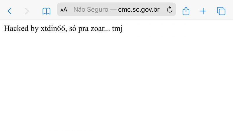 Site da Câmara de Vereadores de Chapecó é hackeado nesta madrugada de quarta-feira (27) – Foto: Divulgação/ND