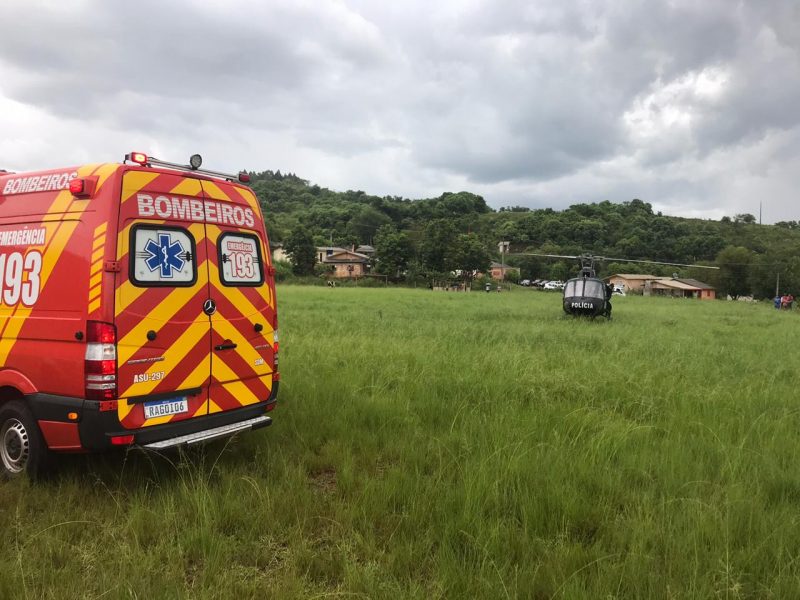 Indígena é morto com golpes de faca na reserva Pinhalzinho, em Ipuaçu, no Oeste catarinense – Foto: Corpo de Bombeiros/Divulgação/ND