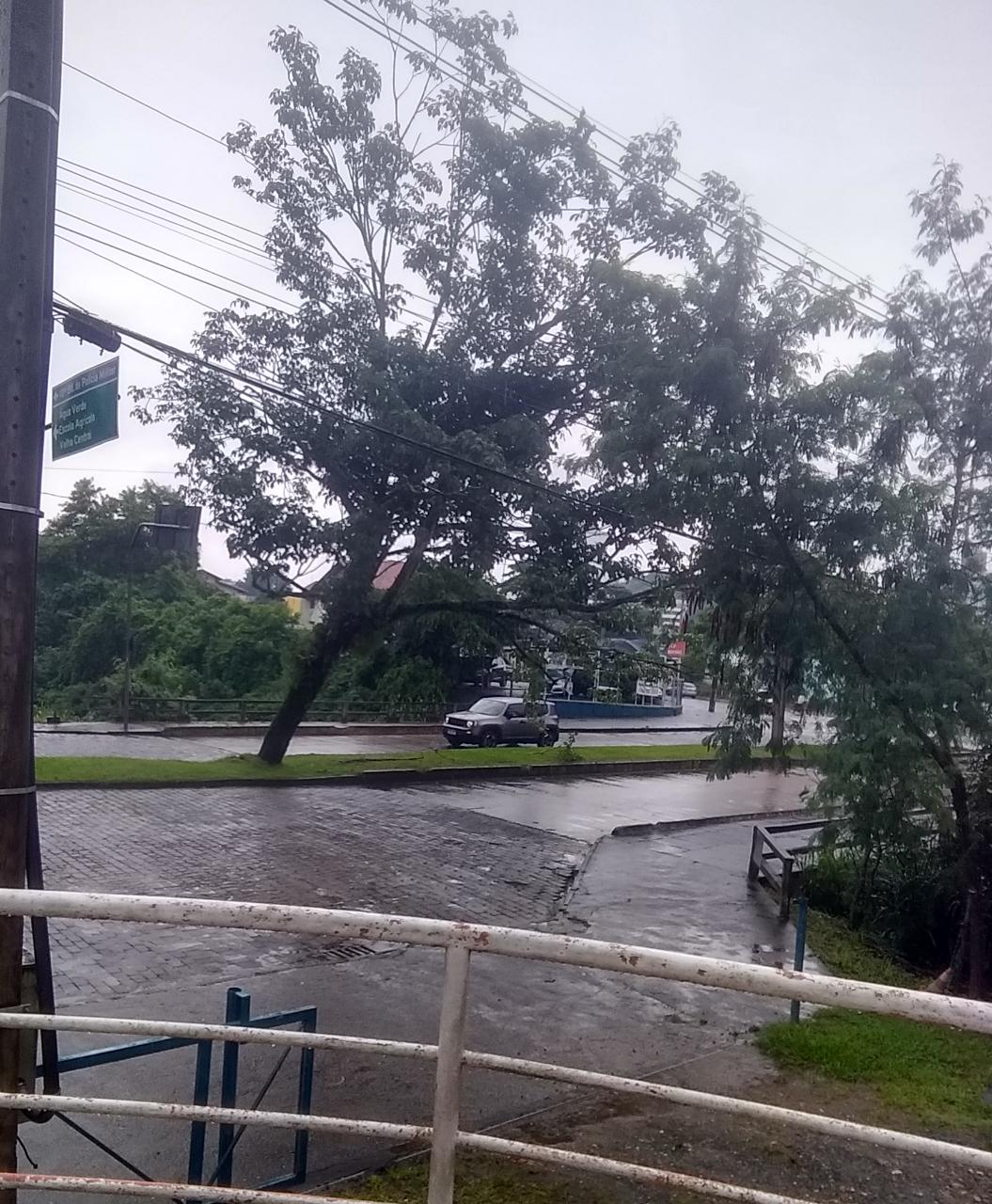 Rua Alberto Stein, em Blumenau, está interditada por conta das chuvas - Divulgação/Prefeitura de Blumenau