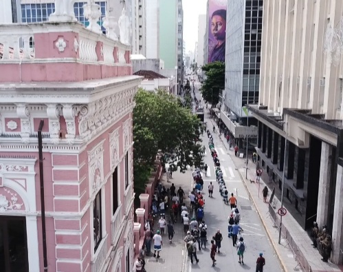 Trabalhadores da Comcap realizaram nova manifestação nesta quarta-feira – Foto: Marcelo Feble/NDTV