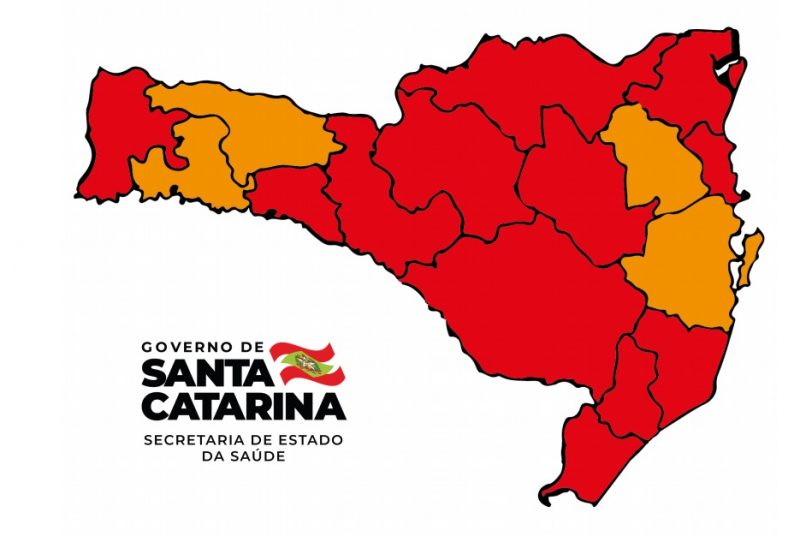 Maior parte das regiões de Santa Catarina estão em nível gravíssimo. – Foto: Governo do Estado/Reprodução