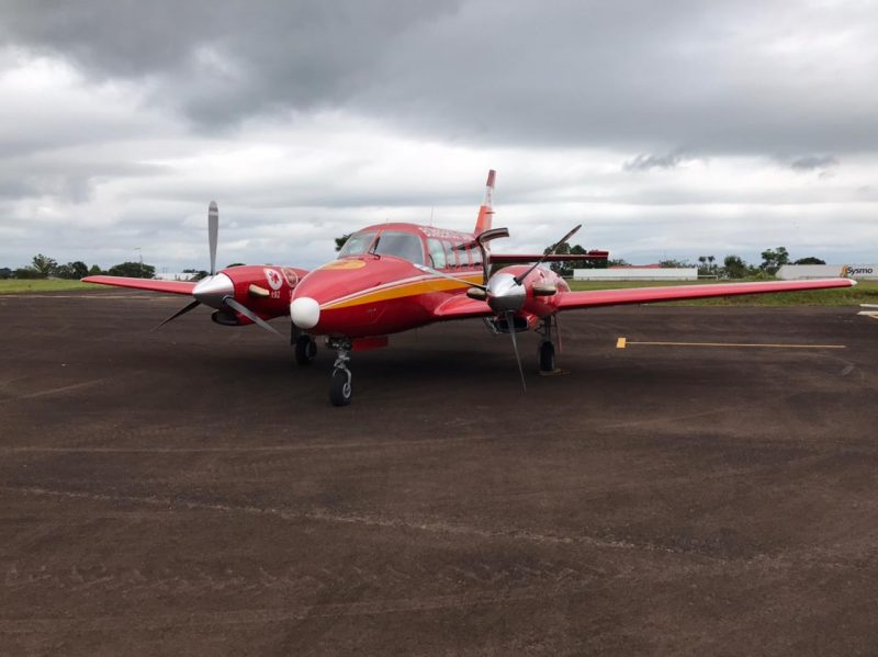 Aeronave arcanjo deve sair de Florian&oacute;polis em dire&ccedil;&atilde;o ao Oeste ao meio-dia – Foto: Ricardo Souza/TVGC