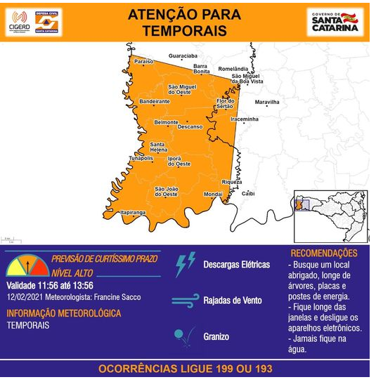 SC terá chuva no fim de semana