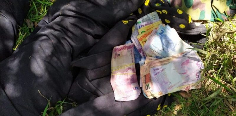 Pol&iacute;cia recuperou quase metade do valor roubado da lot&eacute;rica – Foto: Pol&iacute;cia Militar/ND