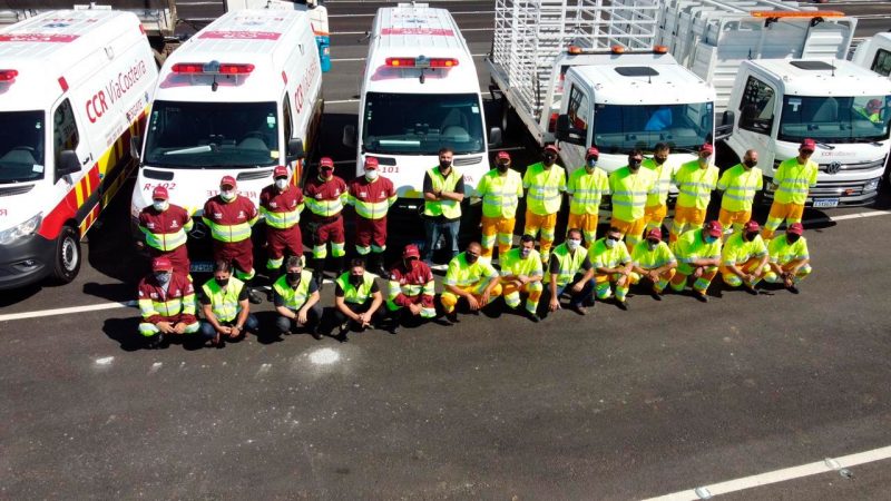 Equipe disponibilizada pela CCR, segundo a concession&aacute;ria, j&aacute; est&aacute; treinada para atuar no trecho – Foto: CCR Costeira/divulga&ccedil;&atilde;o/ND
