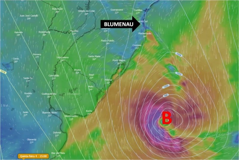 Defesa Civil descarta influ&ecirc;ncia de ciclone bomba em Blumenau – Foto: PMB/Divulga&ccedil;&atilde;o