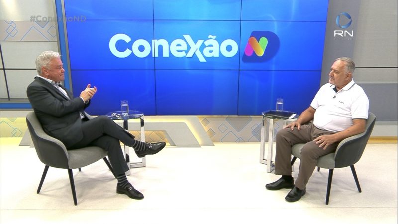 O jornalista Paulo Alceu entrevistou o médico Armando Taranto Júnior, de Rancho Queimado, no Conexão ND, onde conversaram sobre a baixíssima quantidade de infectados no município – Foto: Reprodução / Record News SC