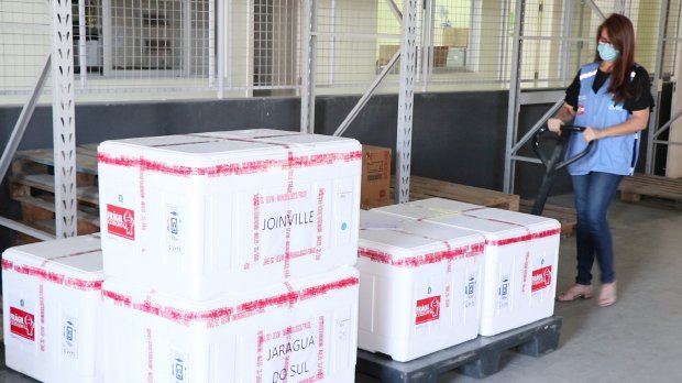 Distribui&ccedil;&atilde;o de mais 42,5 mil doses da CoronaVac – Foto: Doia Cercal/Secom/ND