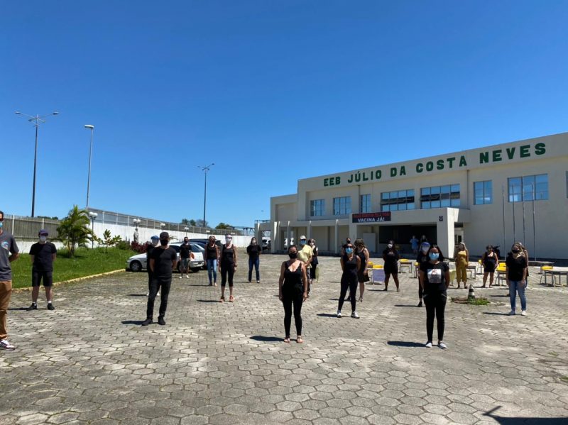 EEB J&uacute;lio da Costa Neves apresenta problemas estruturais e &eacute; uma das 28 escolas estaduais da Grande Florian&oacute;polis com ensino remoto – Foto: Maria Fernanda Salinet/ND