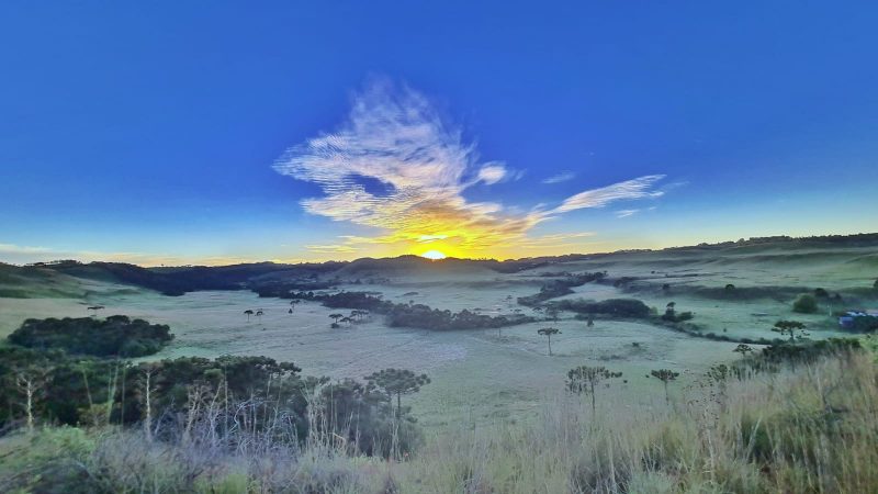 Na cidade vizinha, em Bom Jardim da Serra, a temperatura mínima registrada foi de 2ºC – Foto: Mycchel Legnaghi/São Joaquim Online