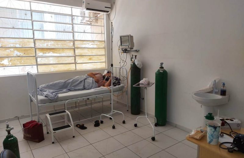 Pacientes recebem oxig&ecirc;nio em leitos de observa&ccedil;&atilde;o no Centro de Atendimento ao coronav&iacute;rus – Foto: Prefeitura de Xanxer&ecirc;/ND