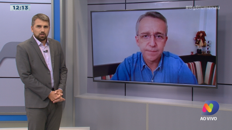 Prefeito de Blumenau M&aacute;rio Hildebrandt fala sobre a situa&ccedil;&atilde;o da pandemia – Foto: Reprodu&ccedil;&atilde;o/NDTV