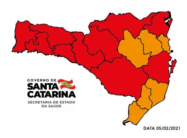 Foz do Rio Itaja&iacute; cai para n&iacute;vel grave no mapa de risco do governo do Estado – Foto: SES/Divulga&ccedil;&atilde;o/ND