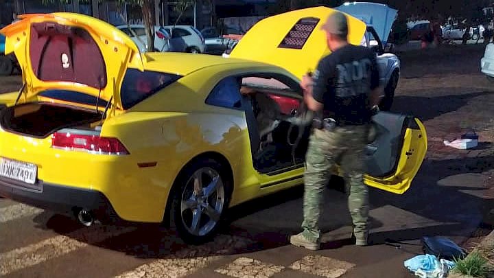 O Camaro amarelo foi retirado de circula&ccedil;&atilde;o.Modelo &eacute; avaliado em aproximadamente R$ 400 mil – Foto: Pol&iacute;cia Militar/Divulga&ccedil;&atilde;o/ND