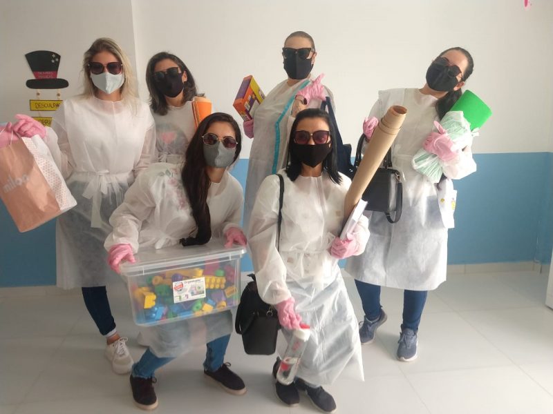 Professoras deram boas-vindas aos estudantes de uma forma divertida ao som de Beyonc&eacute; – Foto: Arquivo Pessoal/ND