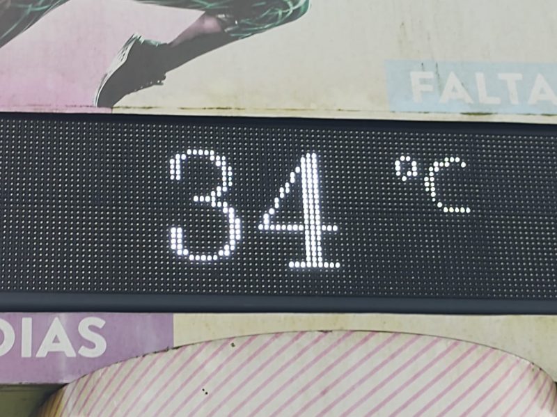 termômetros marcando 34 graus nesta quinta-feira em Joinville