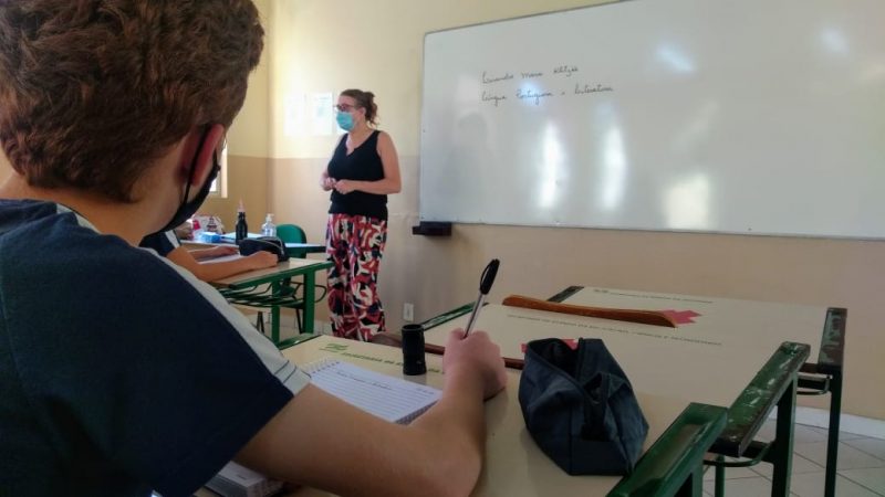 Escolas tiveram que se adaptar a uma s&eacute;rie de regras para o retorno – Foto: Jonathan Rocha/NDTV