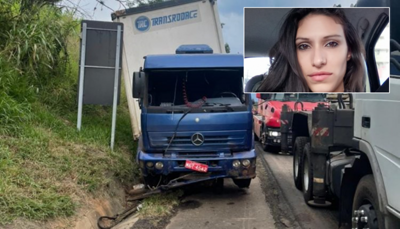 Mãe e filho de 3 anos foram arremessados da cabine do caminhão em acidente no Paraná – Foto: RBV Notícias/PRE/Divulgação