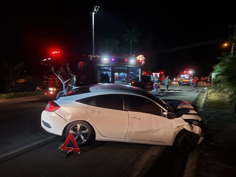 Grave acidente aconteceu na noite desta segunda-feira – Foto: Fábio Junkes/OCP News