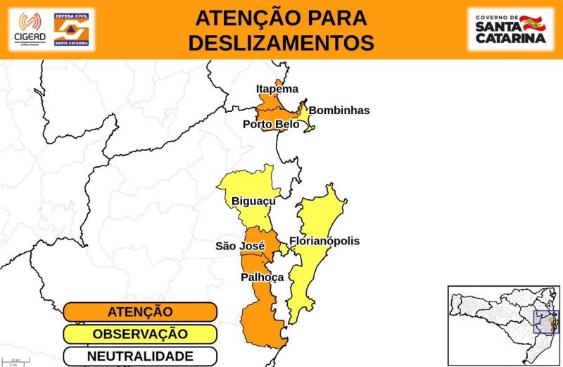 Litoral tem alerta para deslizamentos nesta ter&ccedil;a – Foto: Defesa Civil/Divulga&ccedil;&atilde;o/ND