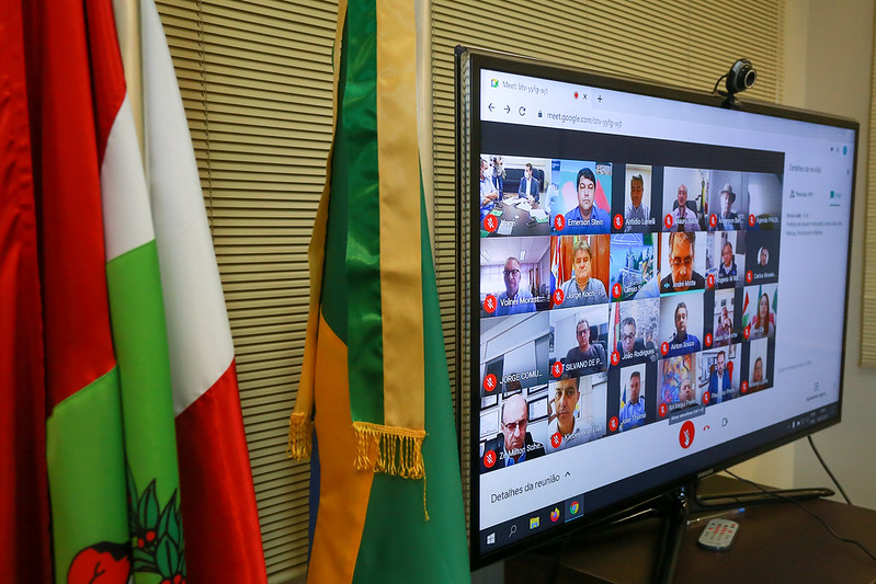 Reunião entre Governo do Estado e Prefeituras de SC para definir ações no enfrentamento à pandemia nesta quarta-feira (10)