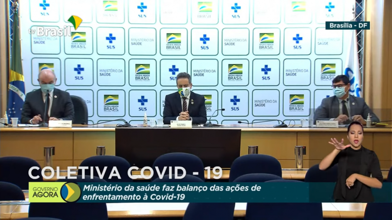Al&eacute;m do Ministro da Sa&uacute;de, participaram o secret&aacute;rio-executivo &Eacute;lcio Franco, o secret&aacute;rio de Vigil&acirc;ncia em Sa&uacute;de, Arnaldo Medeiros e o secret&aacute;rio de Aten&ccedil;&atilde;o Especializada em Sa&uacute;de, Luiz Ot&aacute;vio Franco Duarte – Foto: Ag&ecirc;ncia Brasil/Minist&eacute;rio da Sa&uacute;de/Divulga&ccedil;&atilde;o/ND