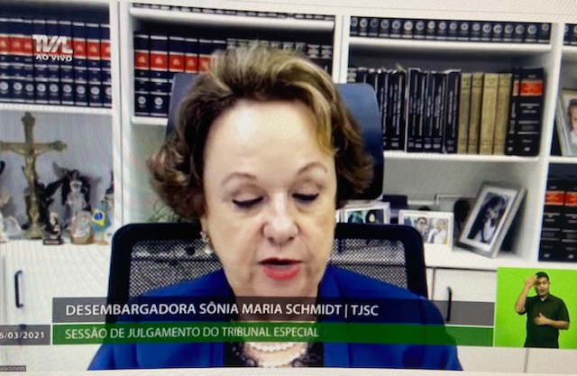 Desembargadora Sônia Maria Schmidt TJSC – Foto: Reprodução