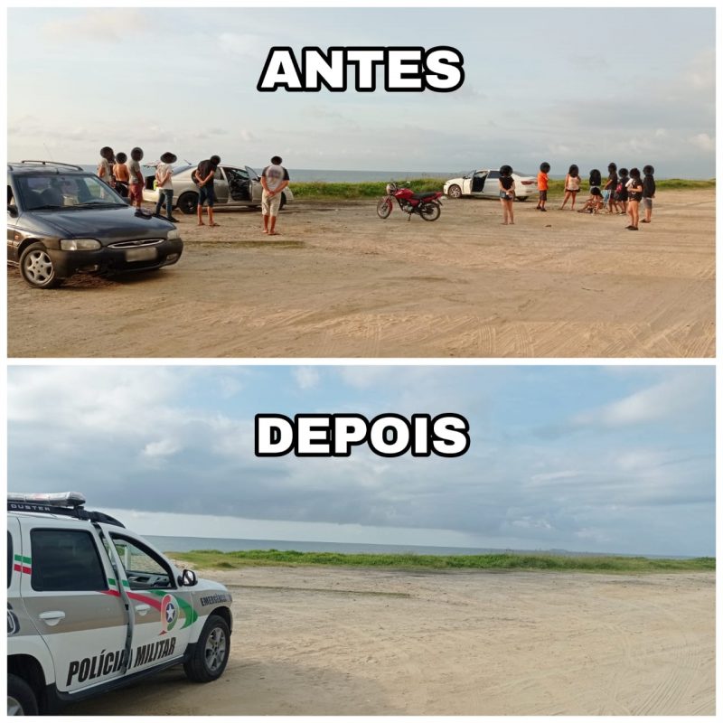 Festa acontecia na manhã deste domingo (14) na Praia Grande – Foto: Polícia Militar/Divulgação