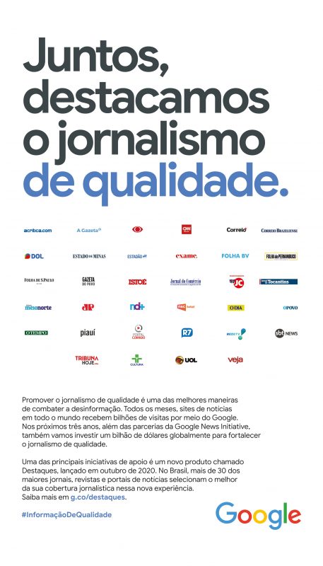 ND+ é destaque em campanha do Google News – Foto: Divulgação/Google/ND