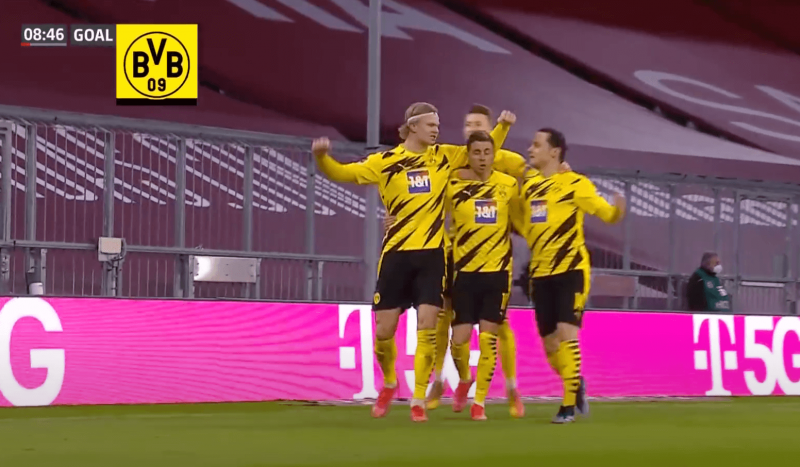 Haaland lidera o atacante do Borussia Dortmund- Foto: Reprodução