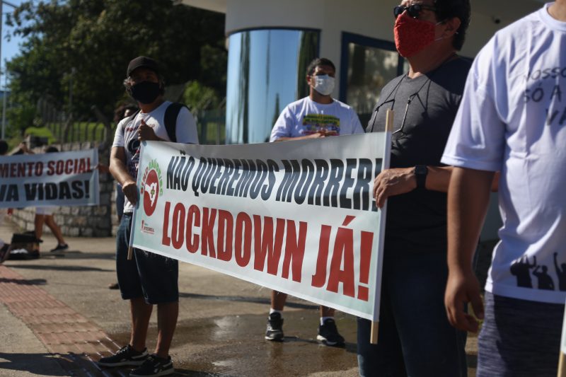 Profissionais da saúde em defesa do lockdown – Foto: Sindsaúde/SC.