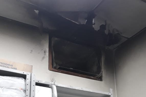 Princípio de incêndio assusta funcionários e pacientes de hospital em Blumenau – Foto: Divulgação/Corpo de Bombeiros Blumenau