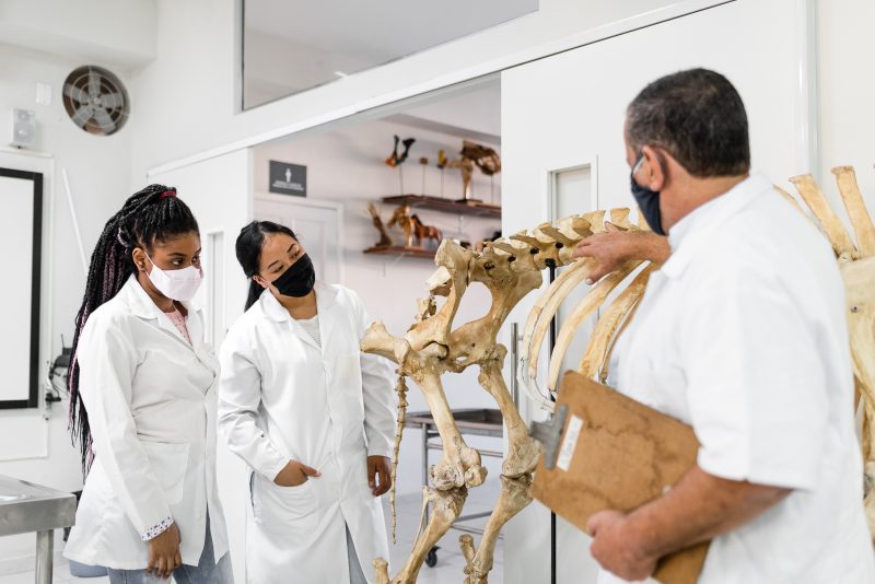 Aulas no laboratório seguindo todos os protocolos contra a COVID-19 – Foto: Divulgação