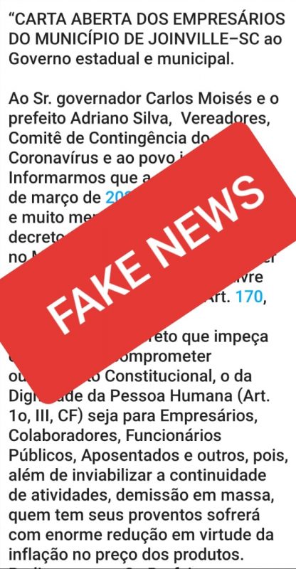 Mensagem circulou nas redes sociais nos &uacute;ltimos dias – Foto: Divulga&ccedil;&atilde;o